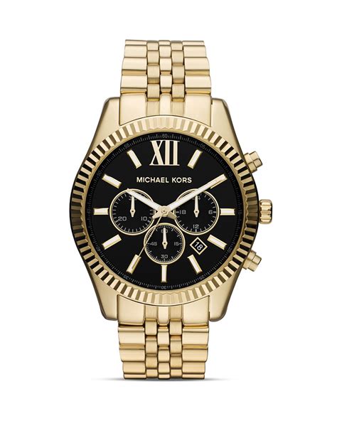 michael kors gold chronograph watch men|michael kors lexington watch men's.